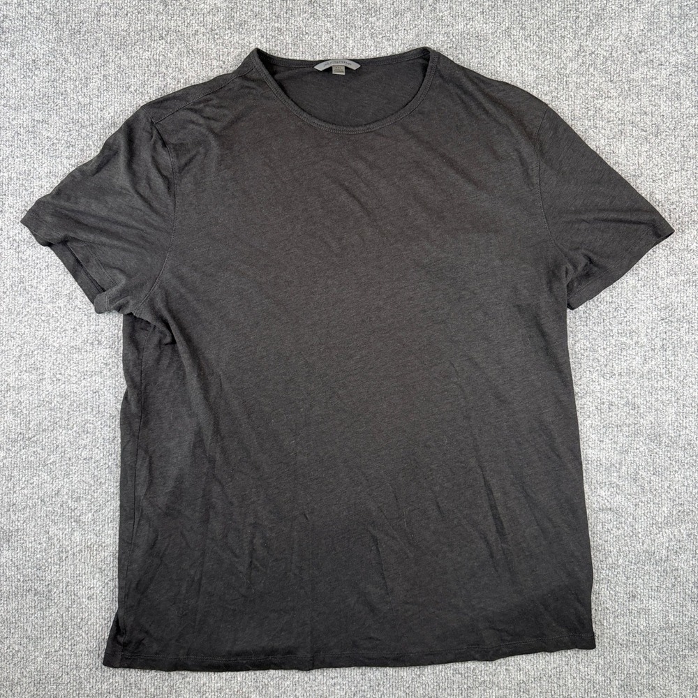 John Varvatos T Shirt Mens 2XL Black Ramie Viscose Short Sleeve Lounge Comfy